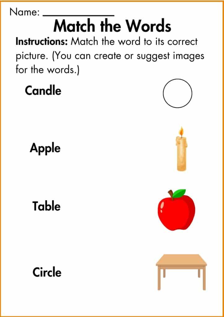 Image showing Match the Words  consonant le worksheets 