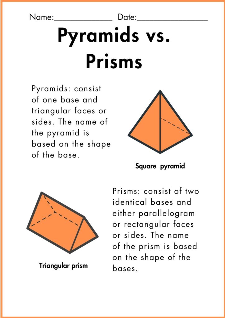 image showing Pyramids vs. Prisms worksheet 