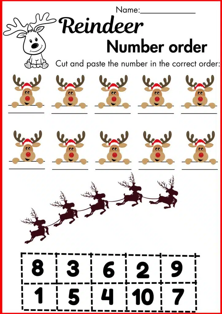 Image showing Reindeer Numbers worksheets