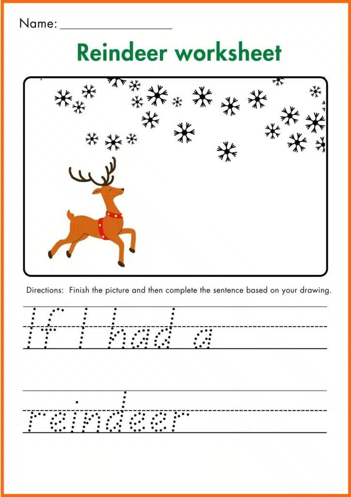 Reindeer worksheet worksheet 2