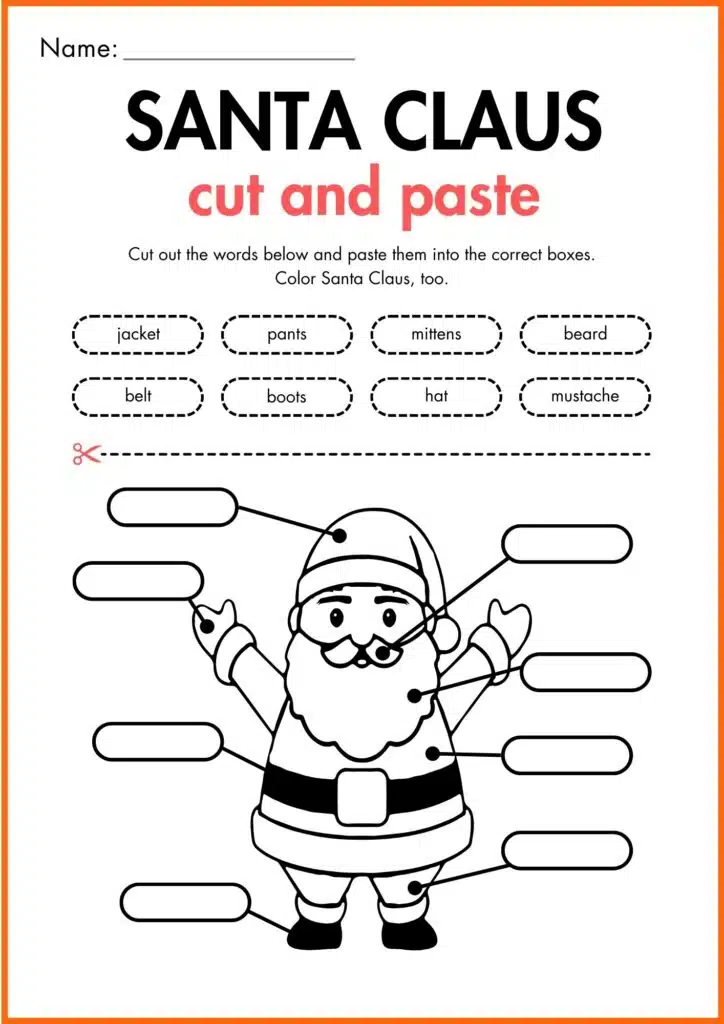 Image showing Santa Claus and Reindeer worksheet
