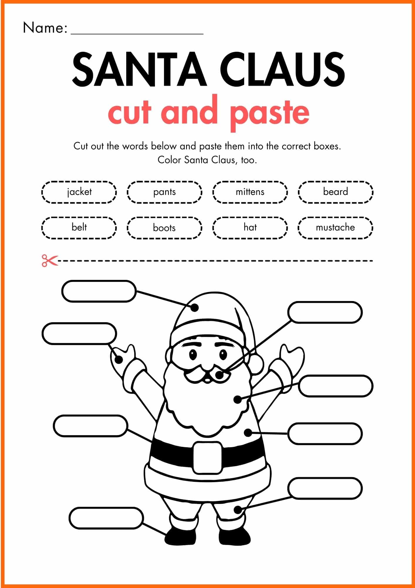 Santa Claus and Reindeer worksheet