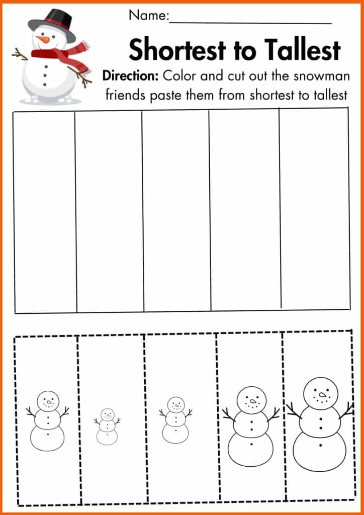 Image showing Snowman Family Sorting worksheets