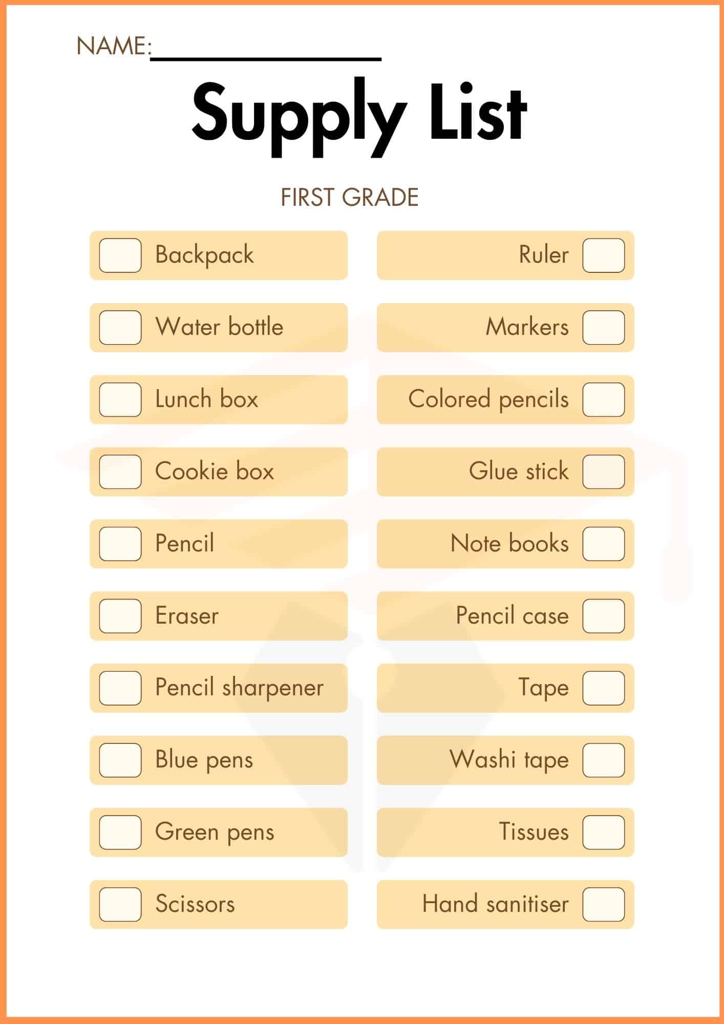 Supply Worksheet
