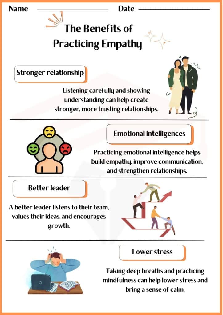 image showing The Benefits of  Practicing Empathy worksheet