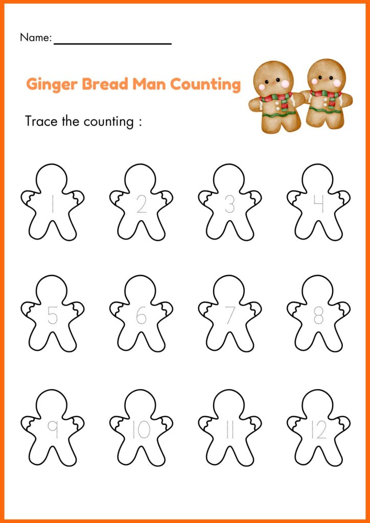 Image showing Gingerbread Man Counting worksheets
