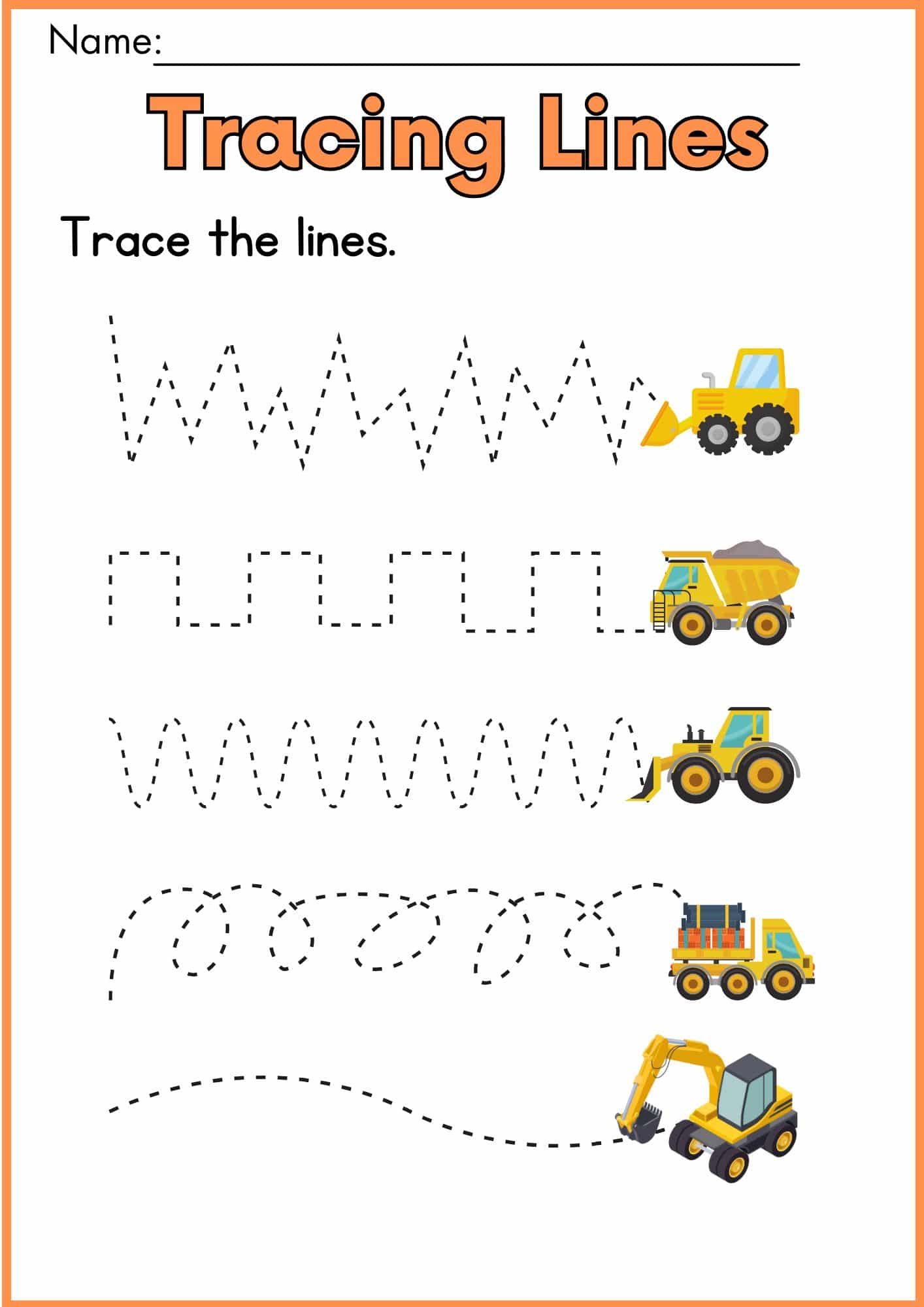 Pre Writing Strokes Worksheet