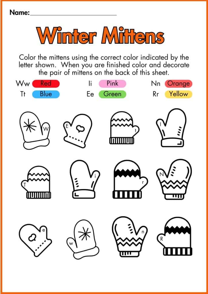 Image showing Winter Worksheets for kindergarten