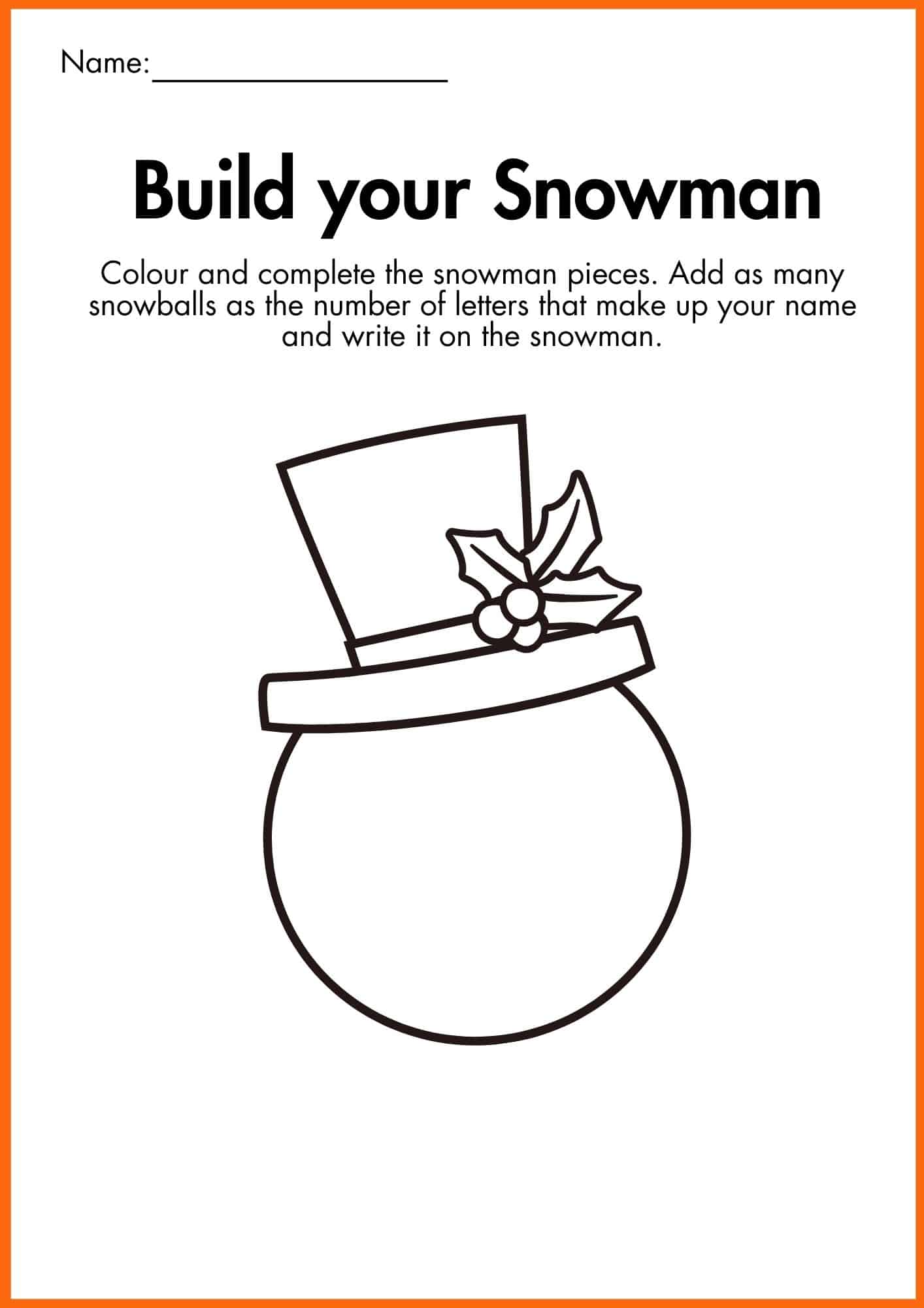 Snowman Building Patterns worksheets