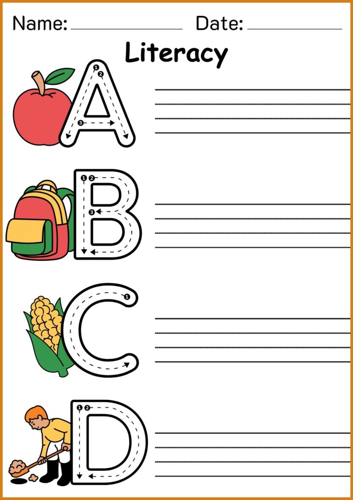 image showing color the literacy worksheets 4