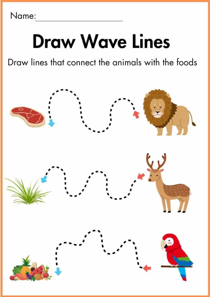 image showing draw line pre writing strokes worksheet