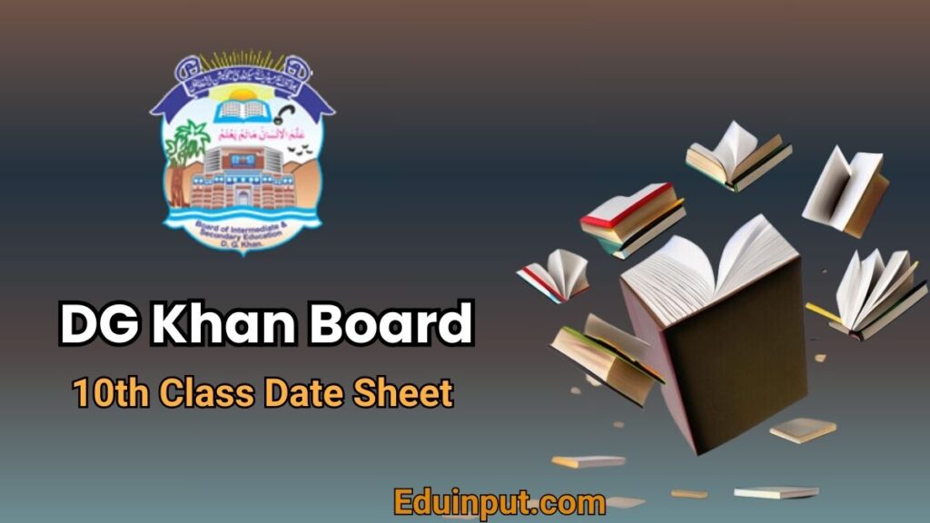 Image showing DG Khan Board 10th Class Date Sheet 