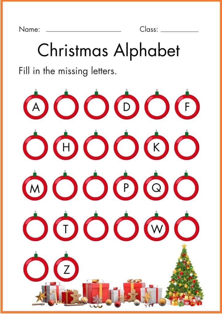 Image showing Christmas Missing Letters worksheets 