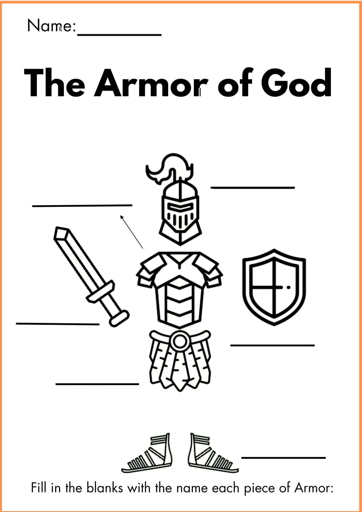 The Armor of God Worksheet