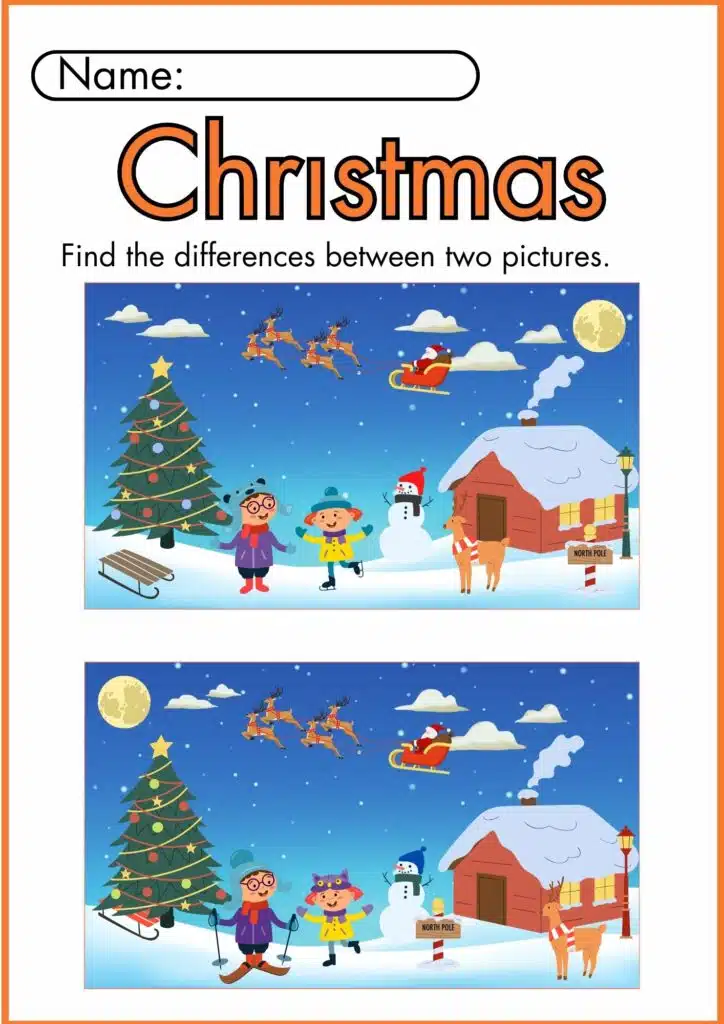 find Christmas worksheets 1