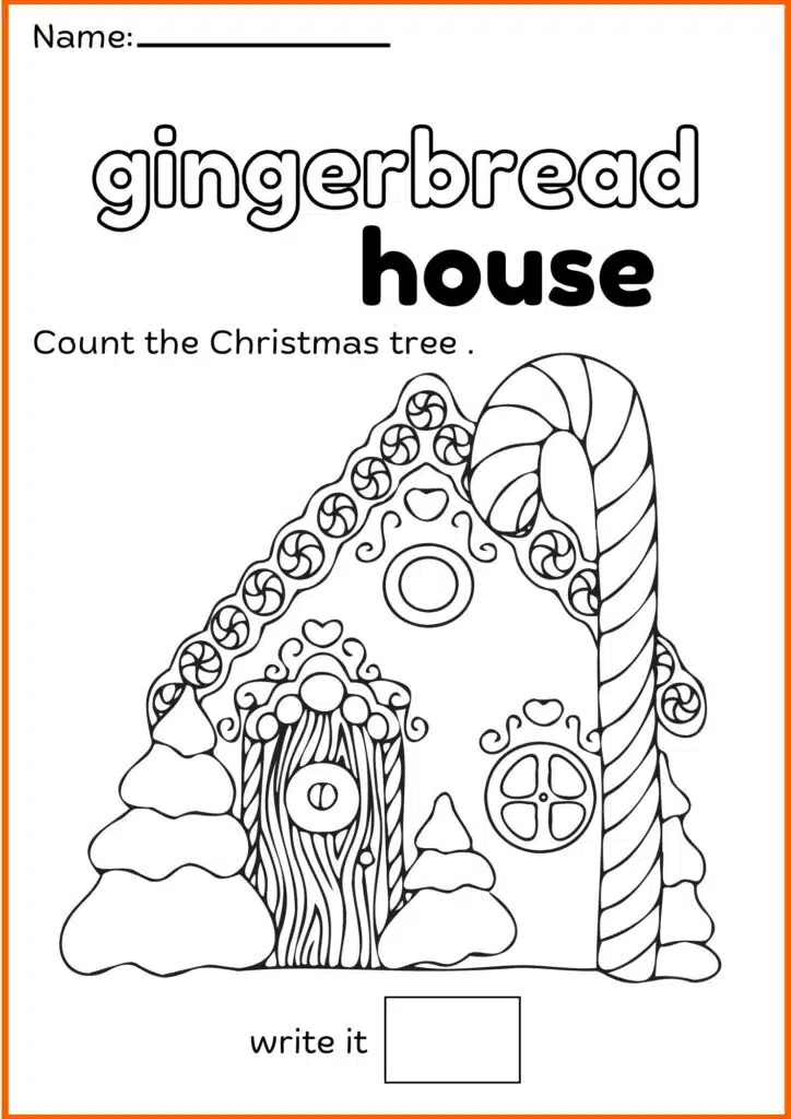 Image showing Gingerbread House Counting worksheets