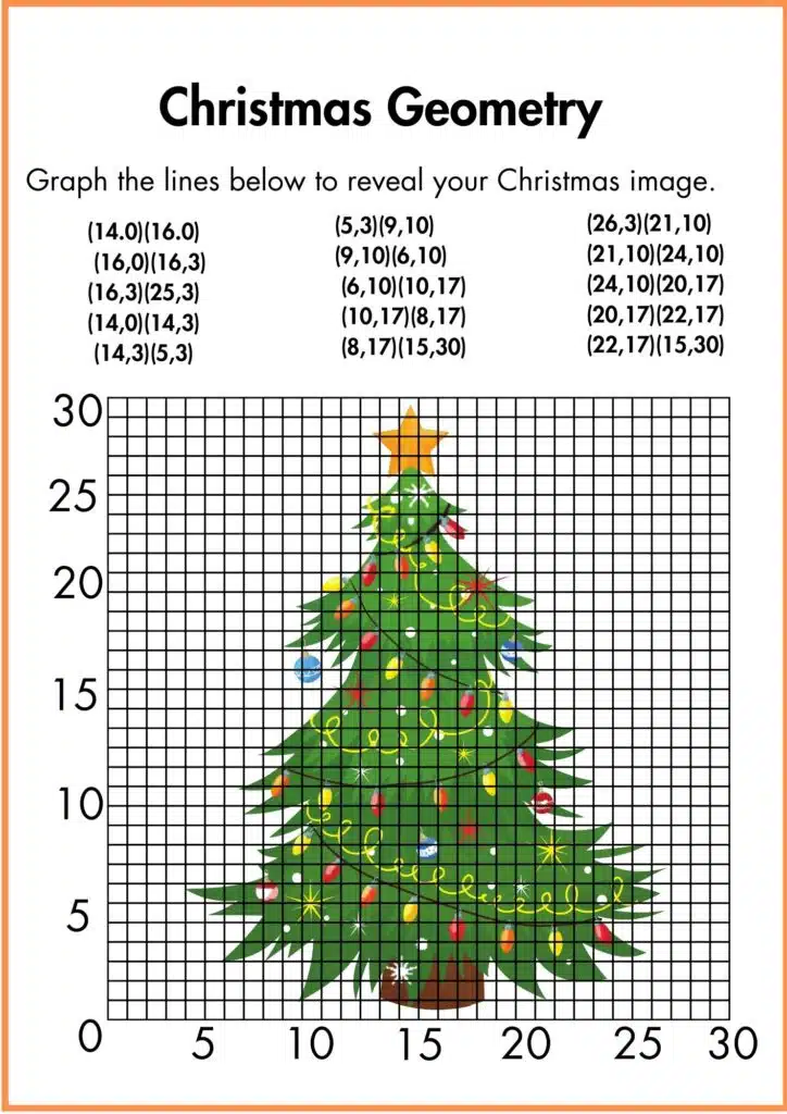 Image showing Christmas Geometry worksheets