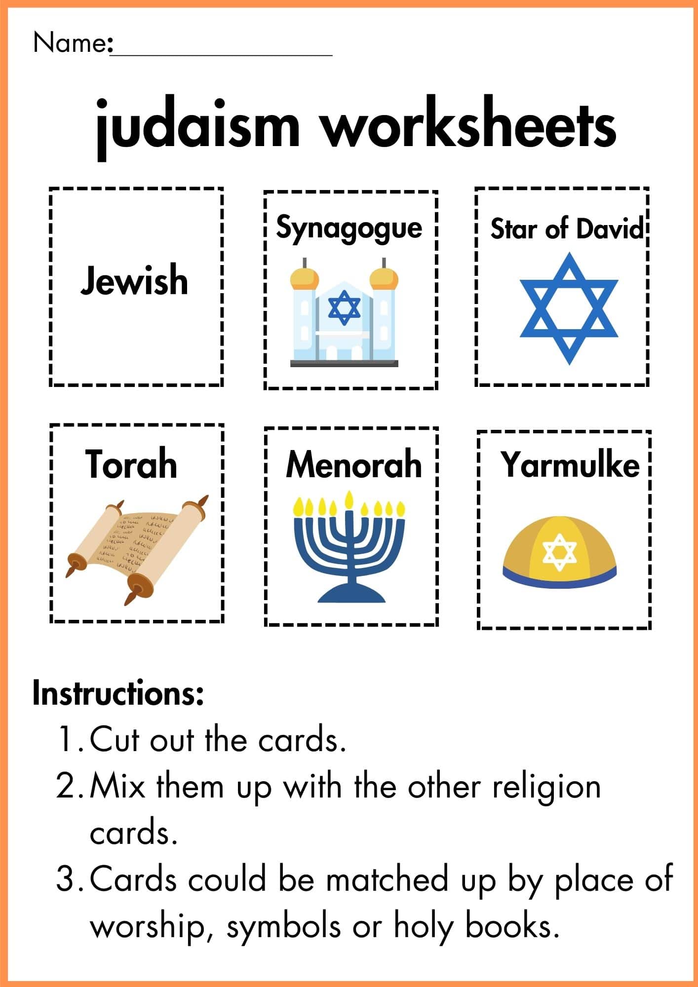 Judaism Worksheets For Middle School