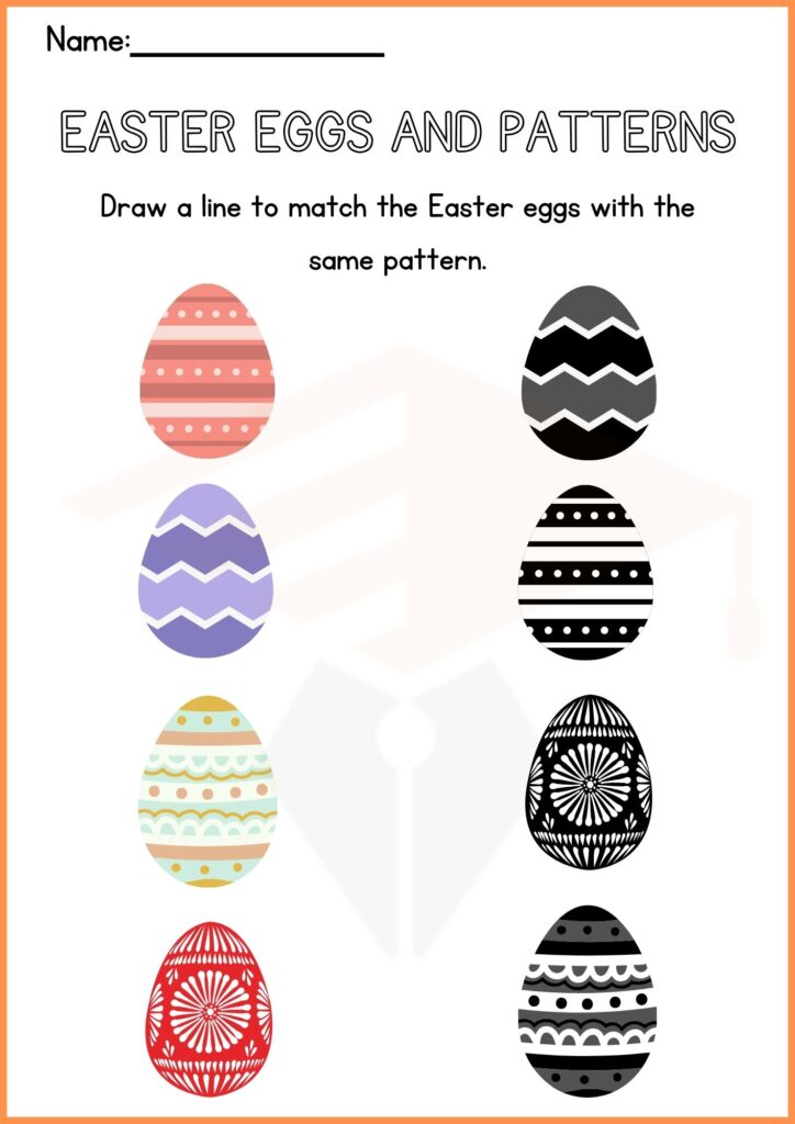 image showing matching easter egg worksheet 