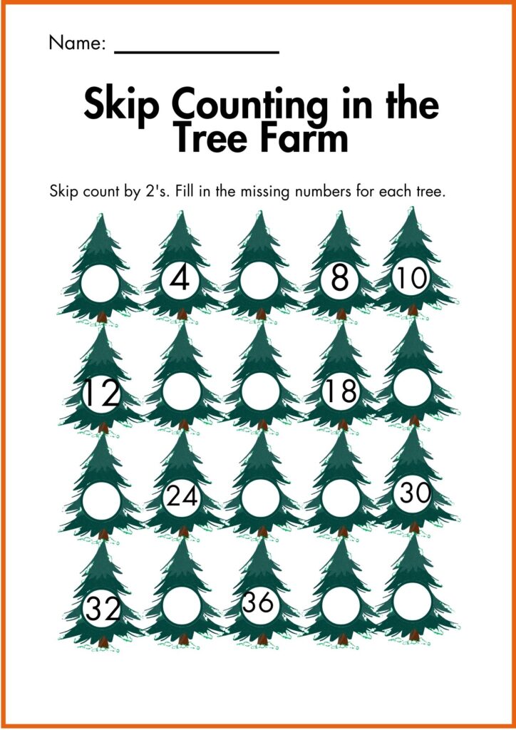 missing number christmas counting worksheet 2