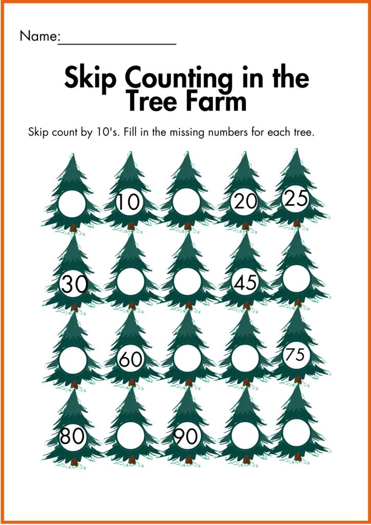 missing number christmas counting worksheet 3