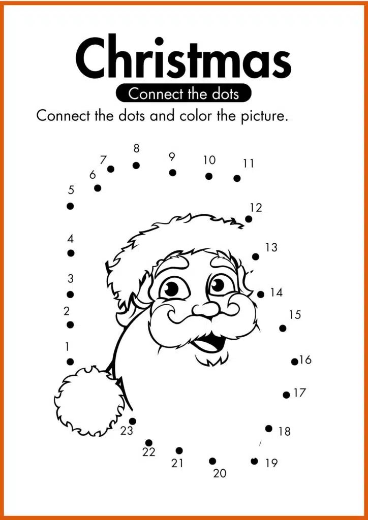santa clause Connect the dots worksheet 3