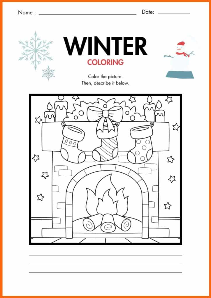 stocking winter coloring worksheets 8