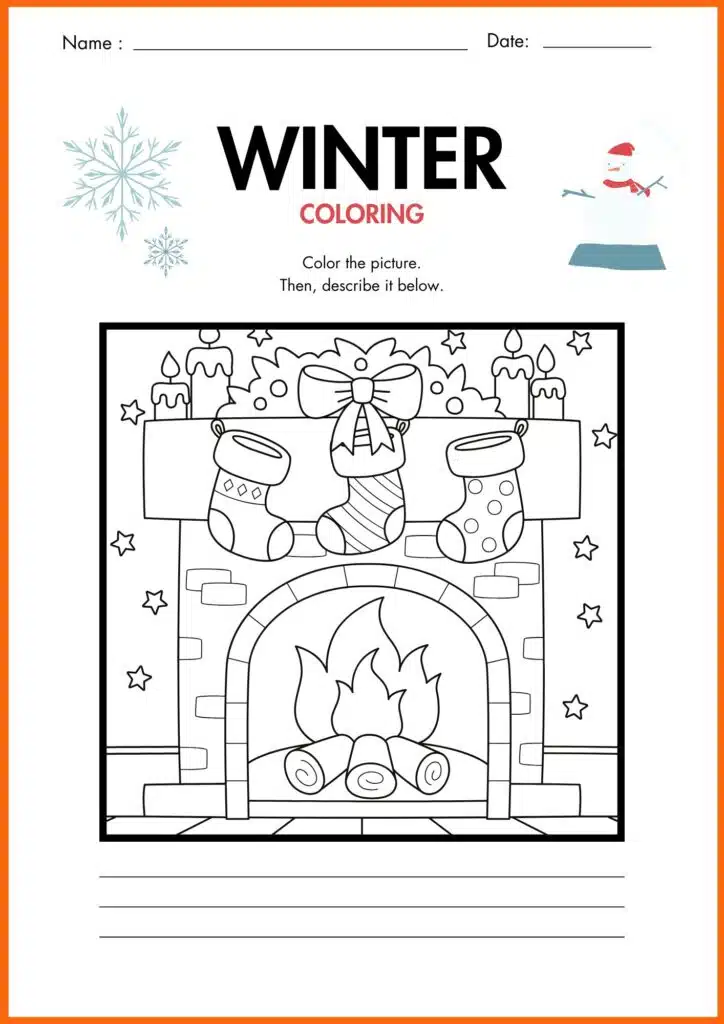 stocking winter coloring worksheets 8