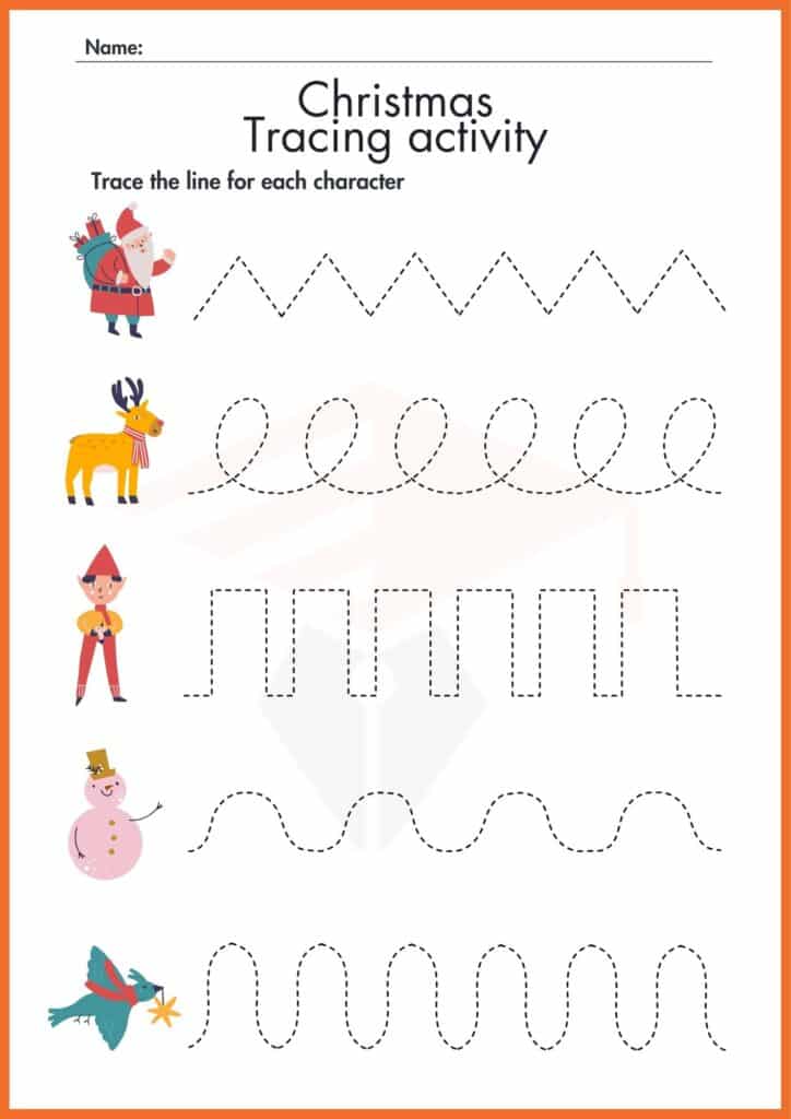 trace activity christmas worksheet 3