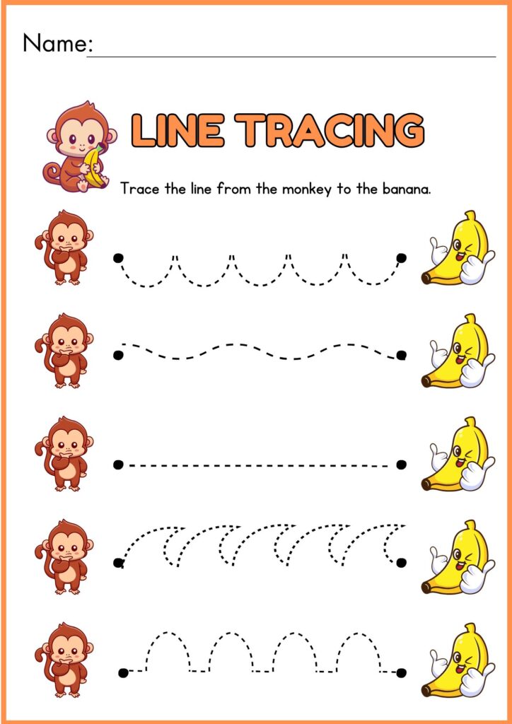 image showing trace line pre writing strokes worksheet 3