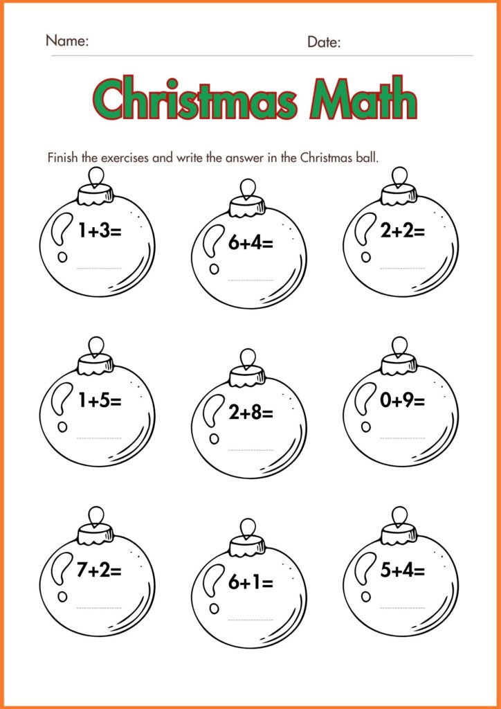 Image showing Christmas Addition Math worksheets