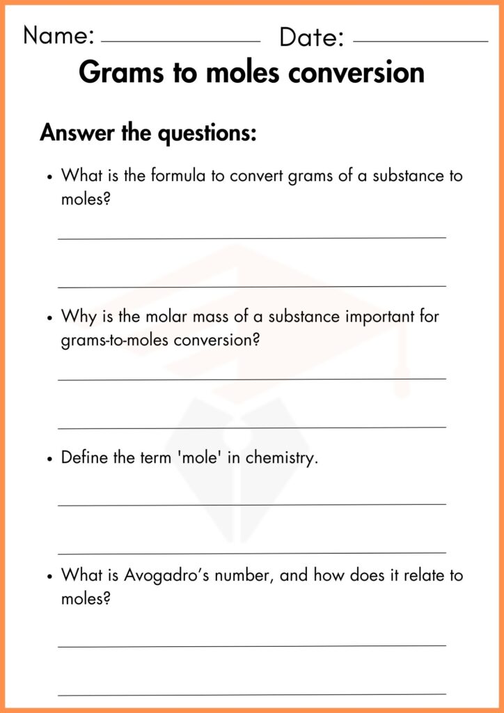 Image showing Grams to moles conversion worksheets