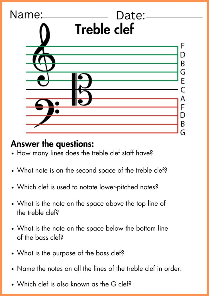 Treble clef worksheets