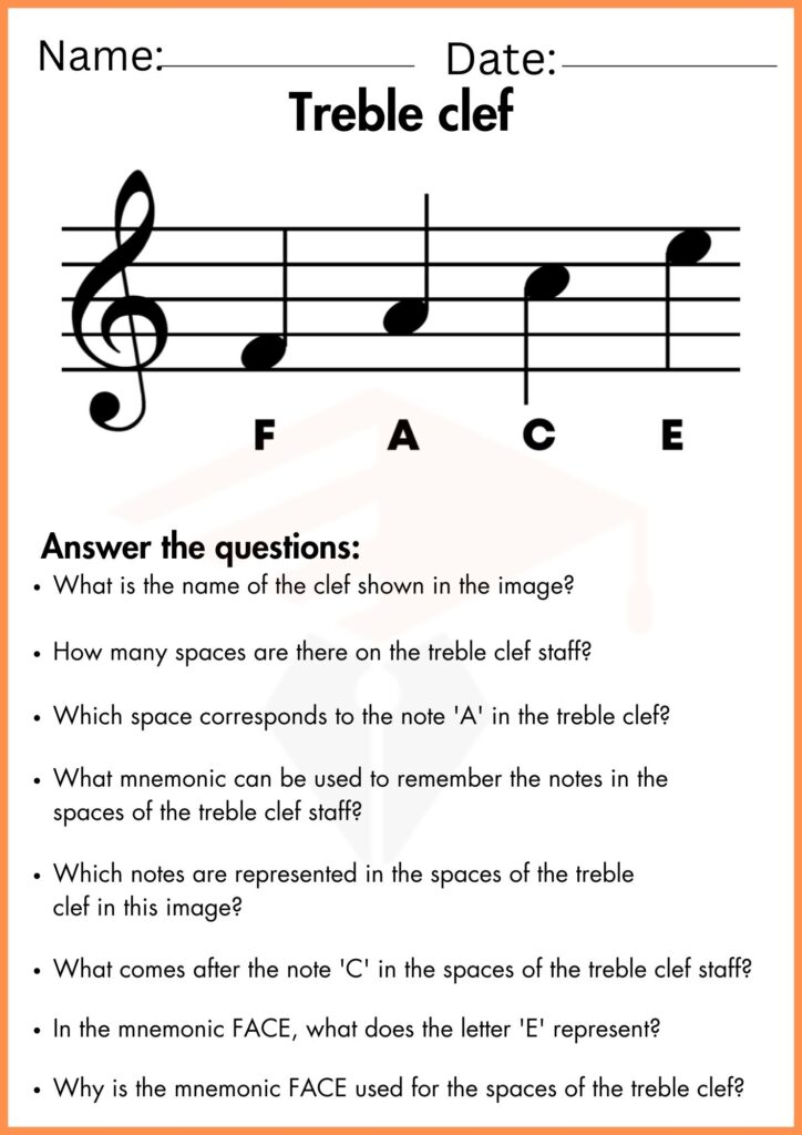 Image showing Treble clef worksheets