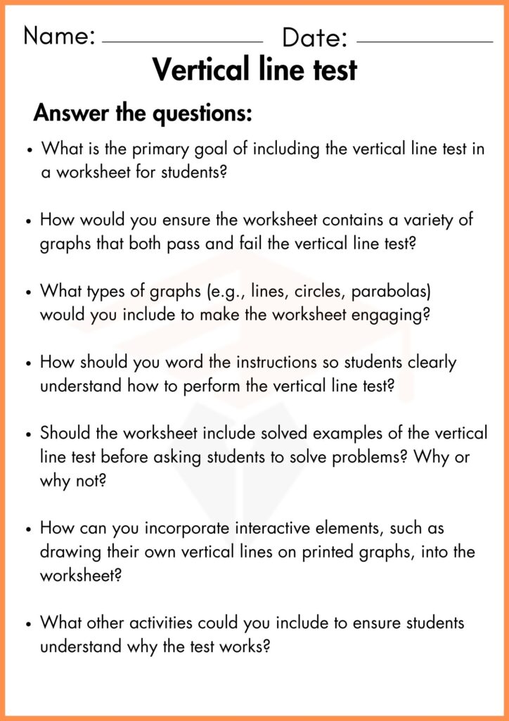 Image showing vertical line test worksheet