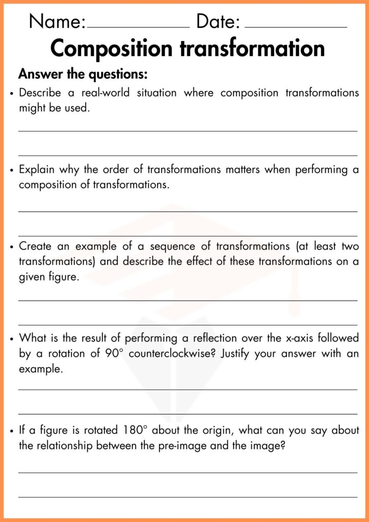 image showing Answer the questions composition transformation worksheet 2