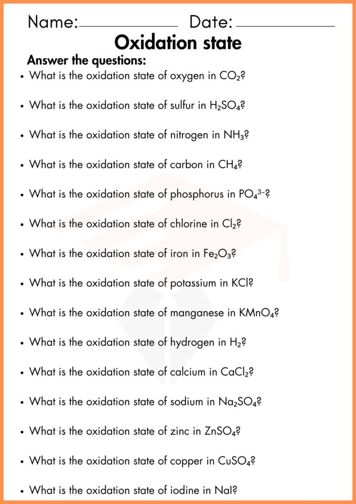 Image showing Oxidation state worksheets