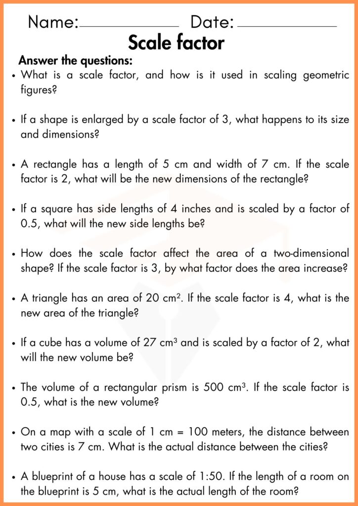 Image showing Scale factor worksheets