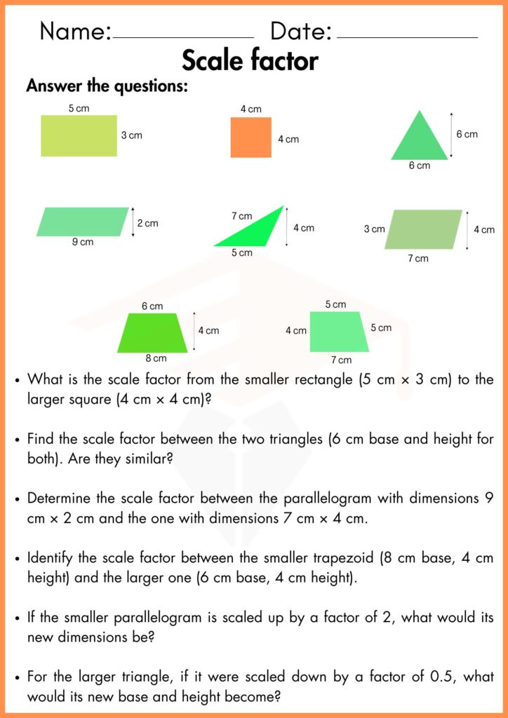 Image showing Scale factor worksheets