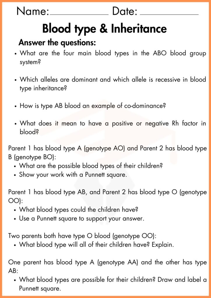 image showing Answer the questions_ blood type & inheritance worksheet 2