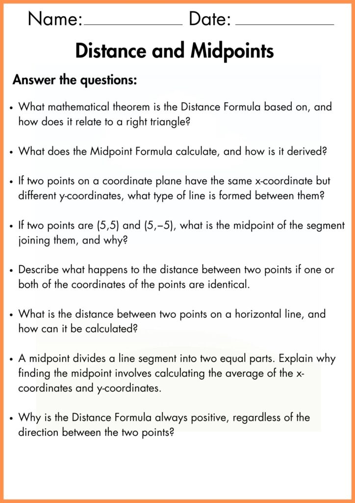 image showing Answer the questions_ distance and midpoint worksheet 4