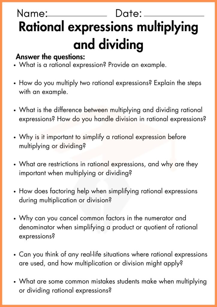 Image showing Rational Expressions multiplying and dividing worksheets