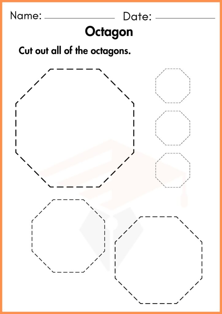 image showing 
Cut out all of the octagons worksheet 1
