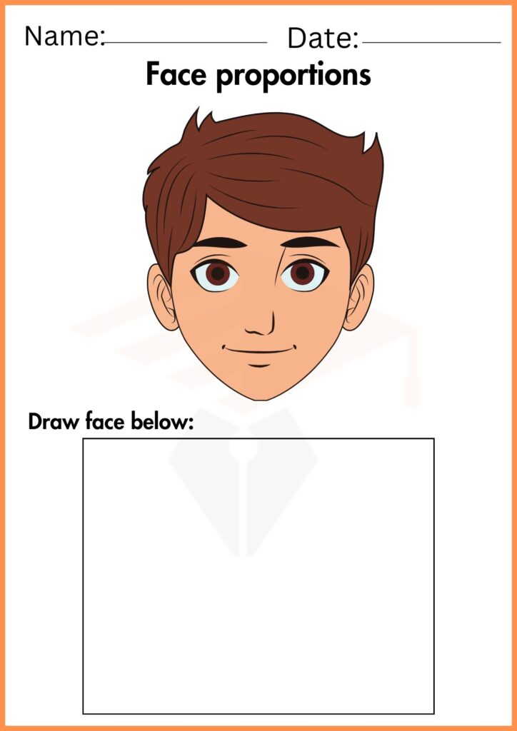 Image showing Face proportions worksheets