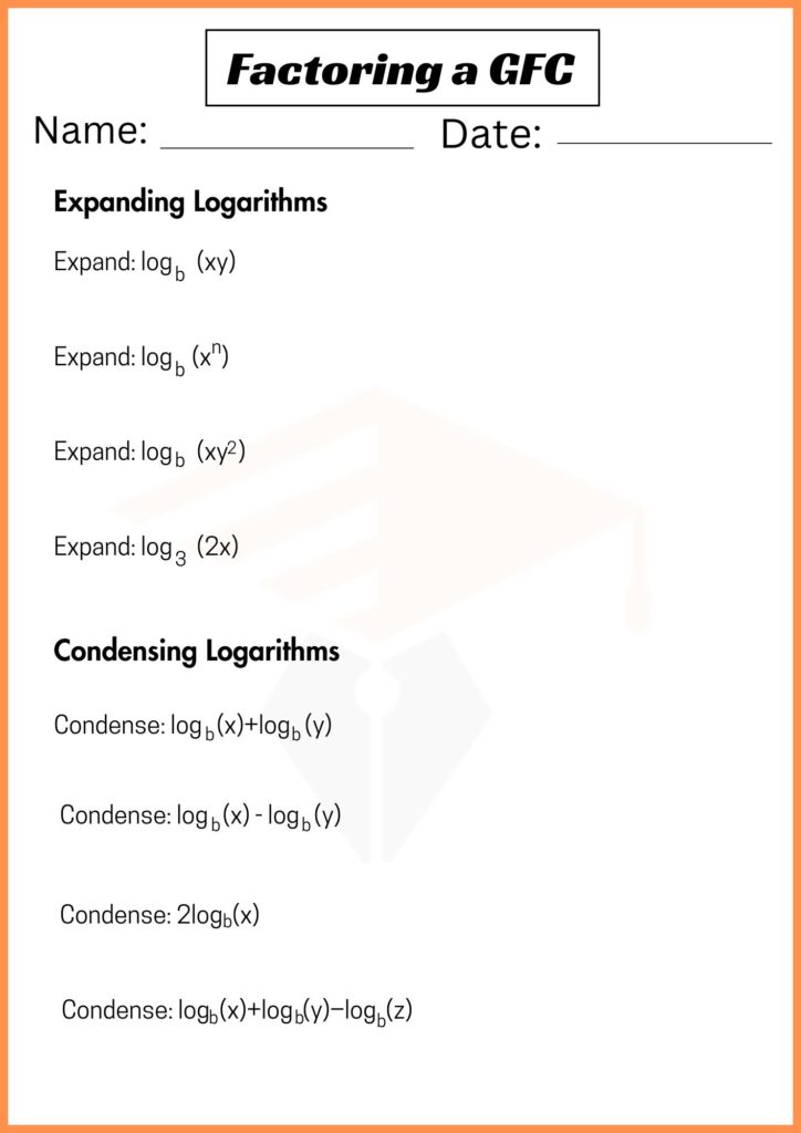 Image showing Factoring a gcf worksheets