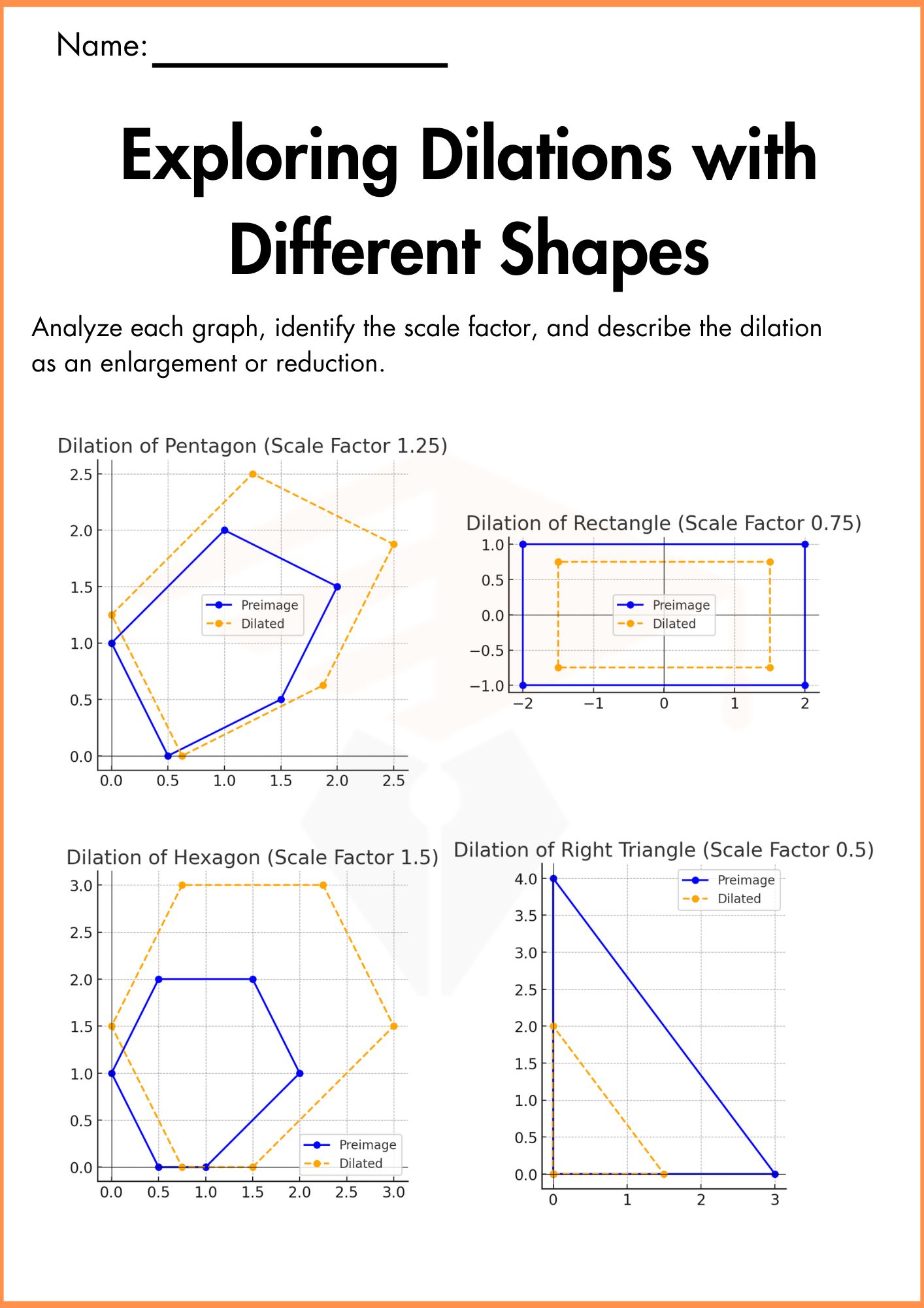 Dilations worksheets