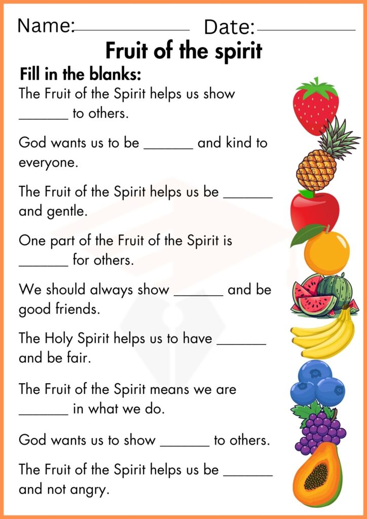 Image showing Fruit of the Spirit worksheets 