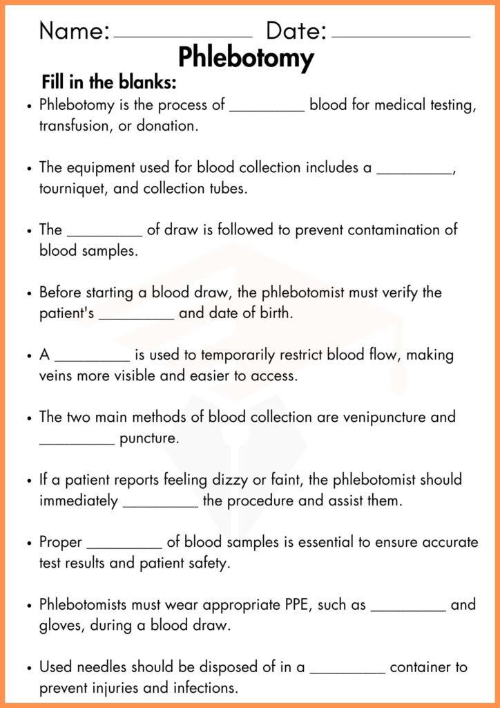 Image showing Phlebotomy  worksheets