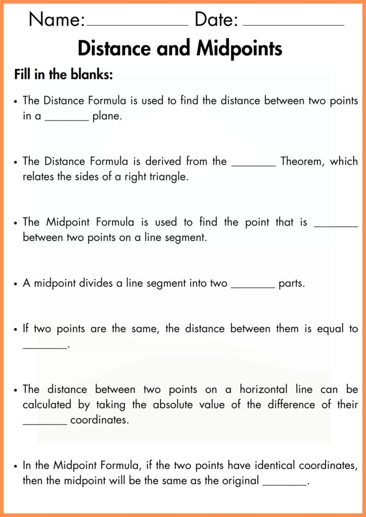 image showing Fill in the blanks_ distance and midpoint worksheet 3