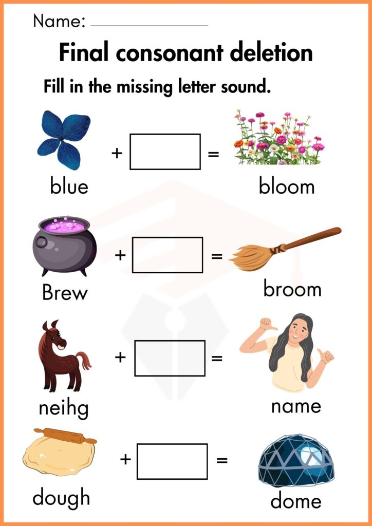 Image showing Final consonant deletion worksheets